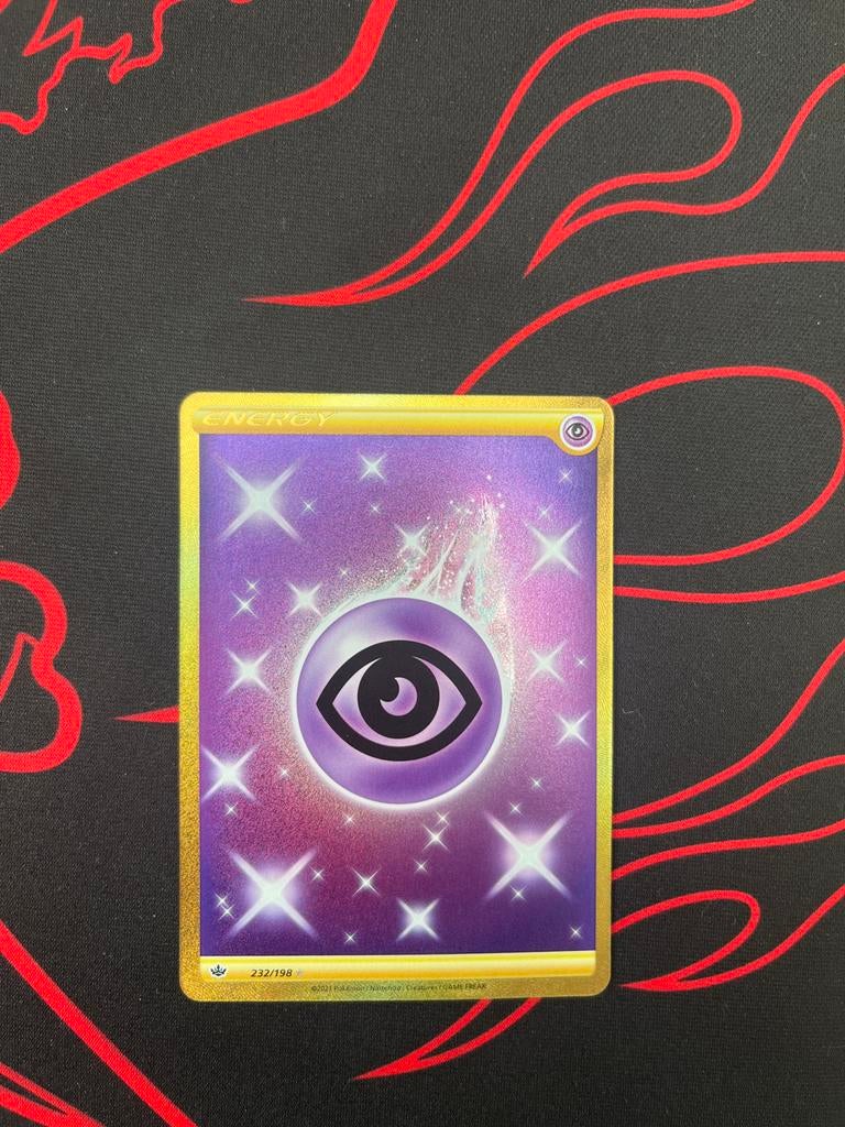 Pokemon Chilling Reign Psychic Energy Gold Secret Rare 232/1, Ophalen of Verzenden, Zo goed als nieuw, Losse kaart, Foil