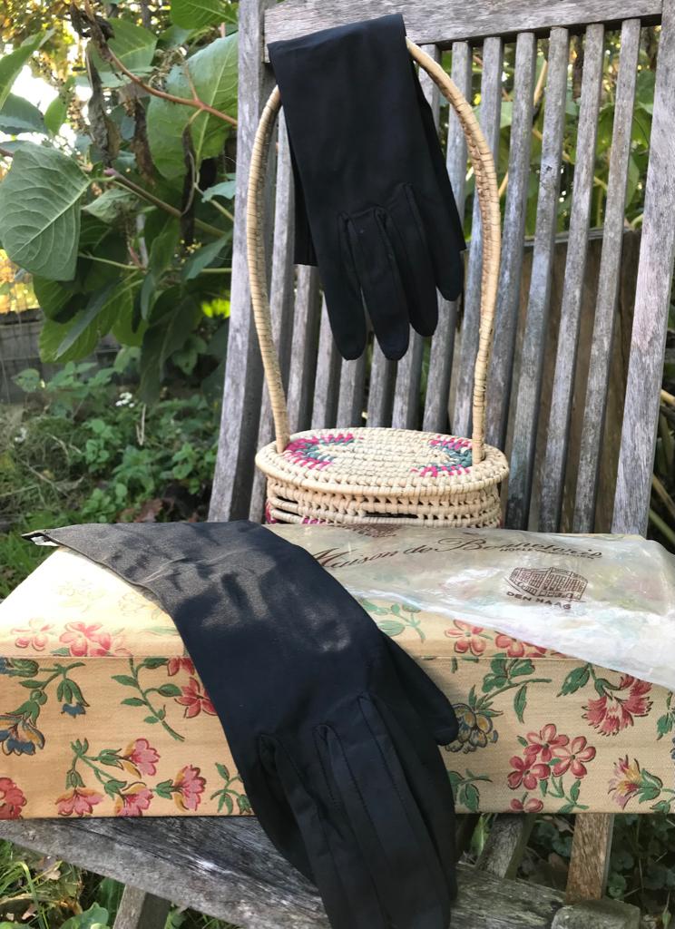 Avondhandschoenen - zwart - vintage - Maison de Bonneterie, Ophalen of Verzenden, Dames, Maison de Bonneterie