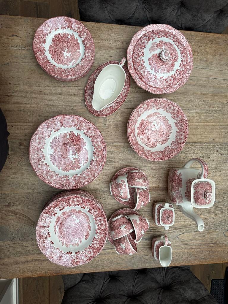 Compleet Wedgwood Enoch Woodland Servies - 6 Personen, Antiek en Kunst, Ophalen of Verzenden