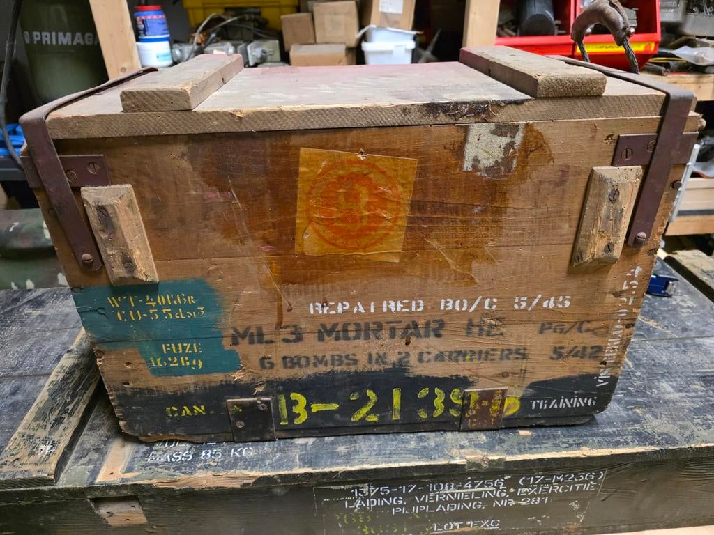 3 inch mortier kist. Ww2., Verzamelen, Militaria | Tweede Wereldoorlog, Ophalen of Verzenden, Engeland, Kist of Geocache