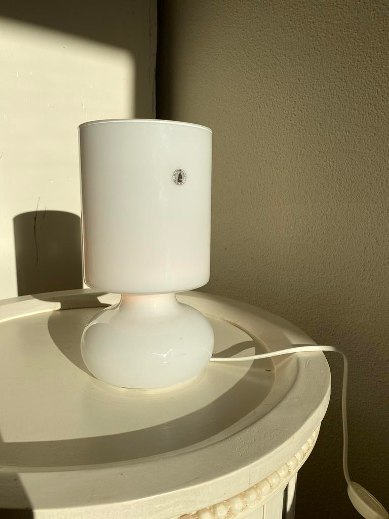 IKEA Vintage Lykta Mushroom tafellamp - Wit, Ophalen of Verzenden, Gebruikt, Glas, Minder dan 50 cm