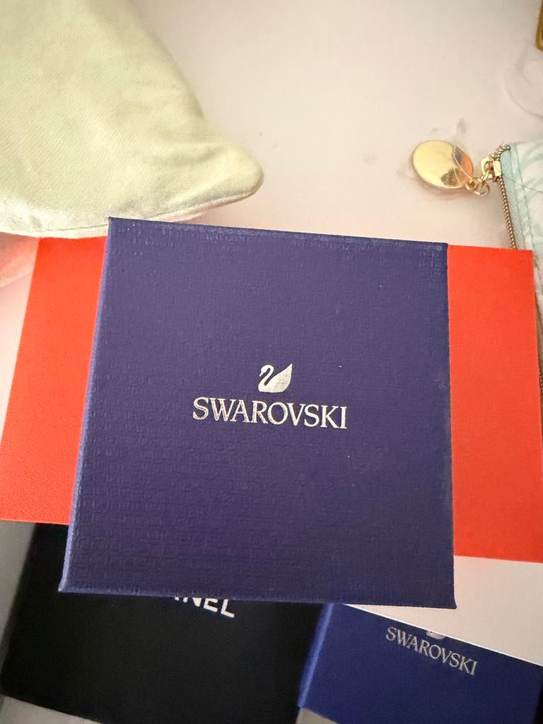 Swarovski set: oorbellen en ketting met kristallen, Met kristal, Overige materialen, Ophalen of Verzenden, Zo goed als nieuw