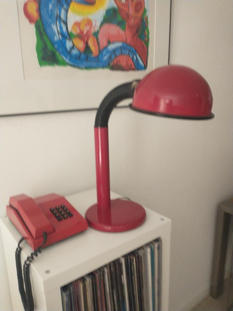 Rode Bureau Lamp Jaren 70, Verzamelen, Retro, Ophalen, Huis en Inrichting