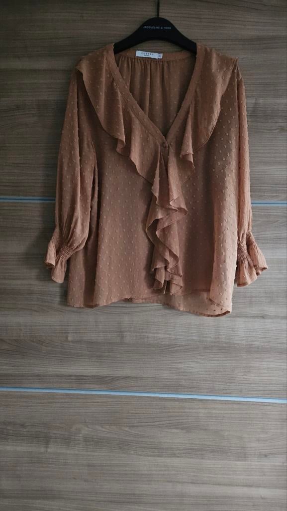 Dames blouse transparant met rufflels costes Zgan, Kleding | Dames, Overige kleuren, Maat 42/44 (L), Ophalen of Verzenden, Zo goed als nieuw