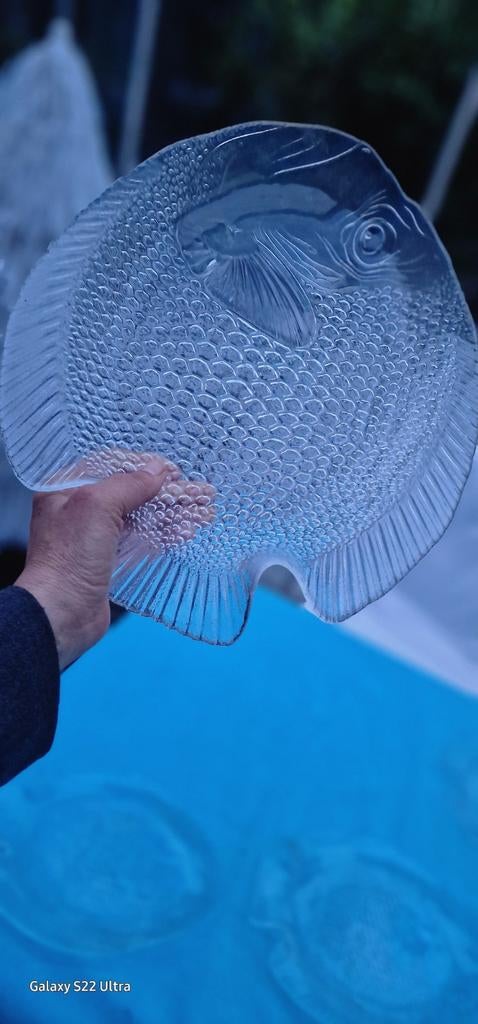 Glazen vis borden, Ophalen of Verzenden, Glas, Overige stijlen, Bord(en)