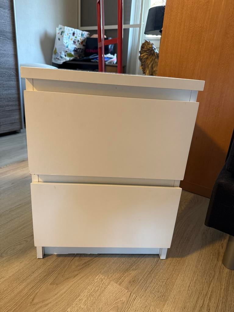 Ikea MALM ladekastje wit, 2 lades, Ophalen, Minder dan 50 cm, Gebruikt, 1 of 2 laden