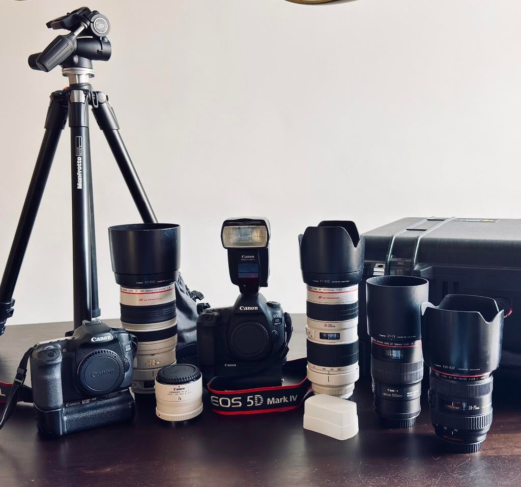 Canon 5D Mark IV + 24-70 / 70-200 / 100-400 L PRO set, Audio, Tv en Foto, Fotocamera's Digitaal, Ophalen, Spiegelreflex, Canon