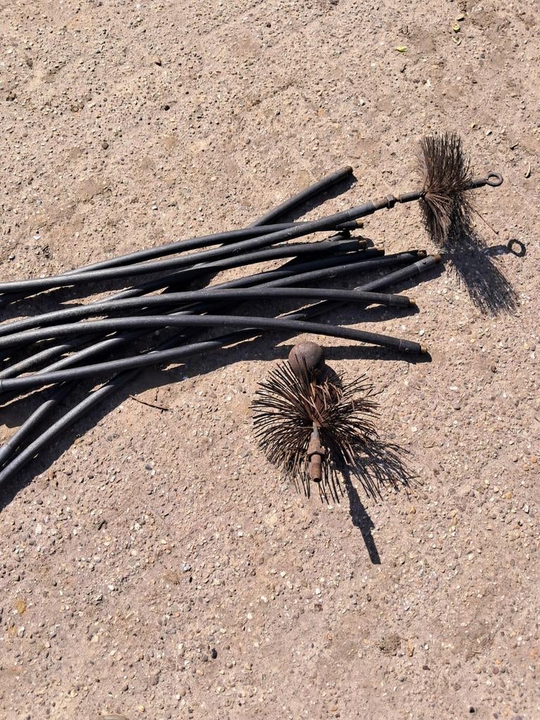 Schoorsteenveeg borstel, Ophalen, Gebruikt