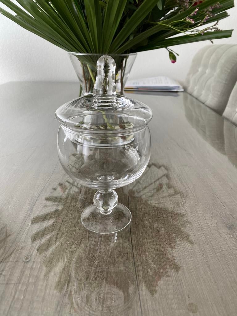 Glazen pot met deksel, Ophalen of Verzenden, Gebruikt