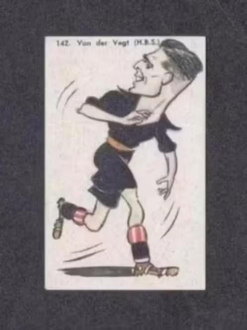 Voetbalplaatje HBS Den Haag Van der Vegt 1950., Ophalen of Verzenden, Zo goed als nieuw
