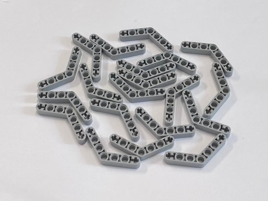 Partij 20x dikke Lego 1x7 gebogen liftarms, diverse kleuren, Kinderen en Baby's, Speelgoed | Duplo en Lego, Nieuw, Lego, Complete set