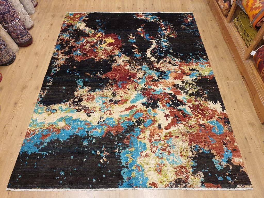 Handgeknoopt oosters tapijt modern art 251x194, Info@SlatsAntiek.nl, Crème, Perzisch, 150 tot 200 cm