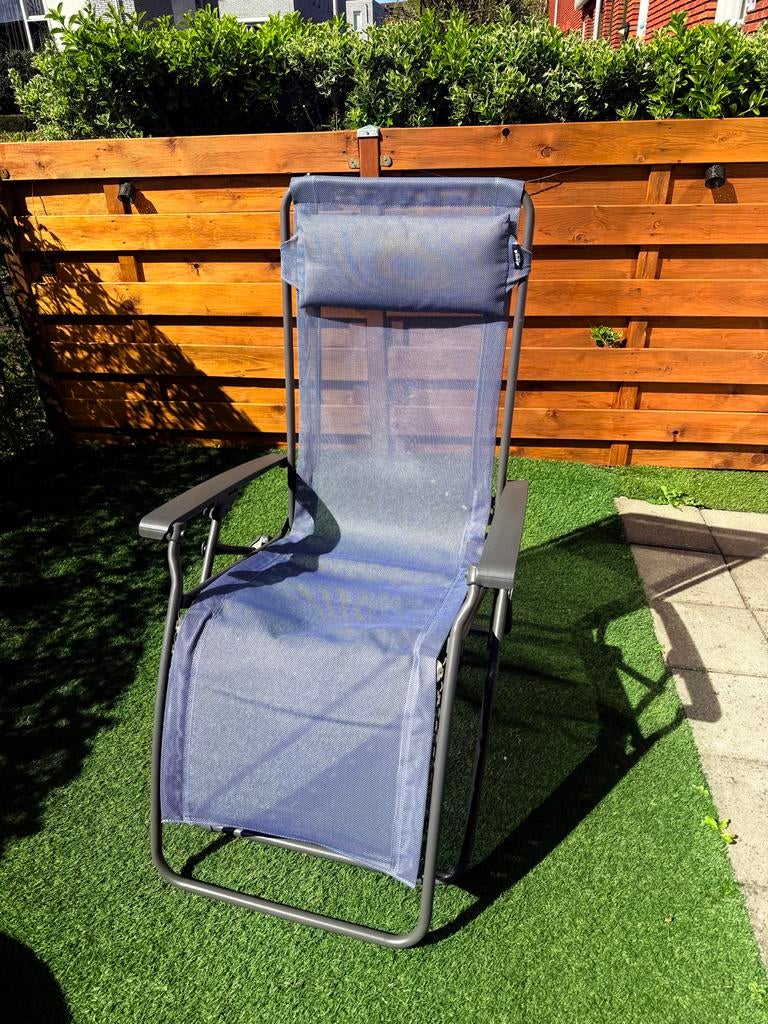 Lafuma zero gravity relaxstoel RClip blauw ocean, Tuin en Terras, Tuinstoelen, Zo goed als nieuw, Metaal, Inklapbaar, Verstelbaar