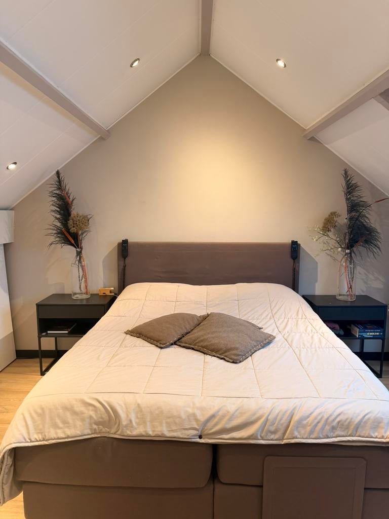 Swiss sense bed boxspring bruin, Ophalen, Gebruikt, Bruin, Tweepersoons