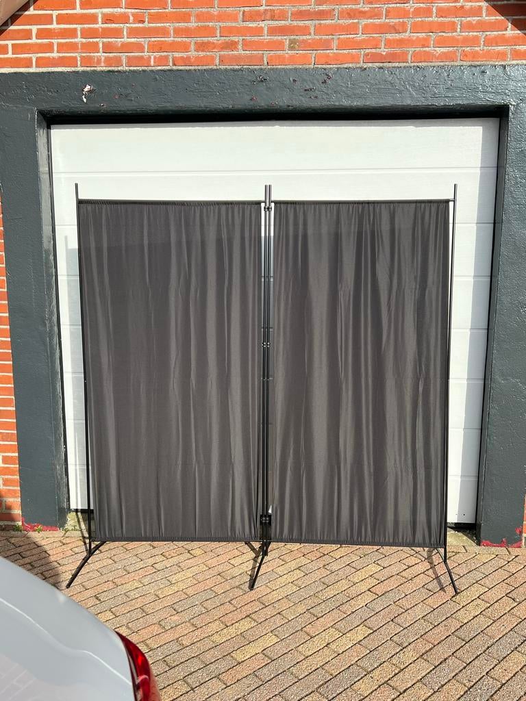 Kamerscherm 2 panelen 175x180 cm stof zwart, Ophalen of Verzenden, Nieuw