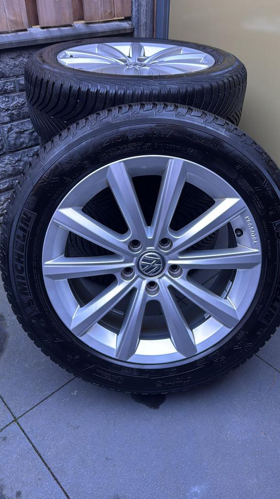 Origineel  17” velgen met Michelin banden voor vw t-roc, 17 inch, Ophalen of Verzenden, All Season, Gebruikt
