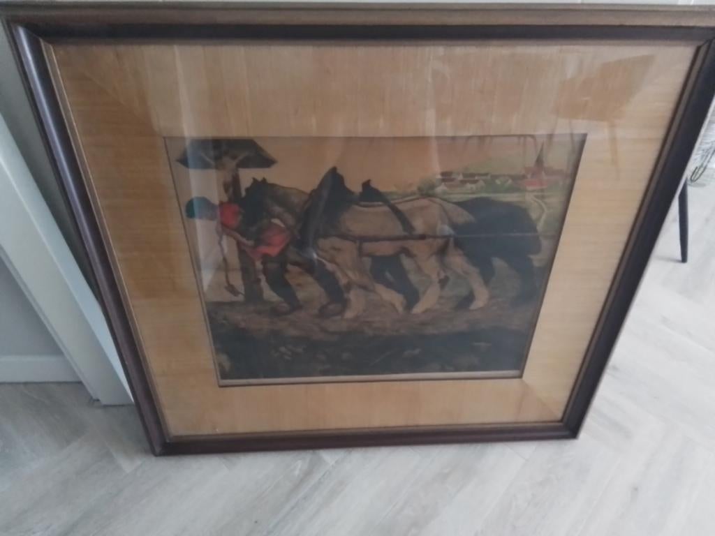 Groot schilderij van Maurice Langaskens kunstenaar België, Antiek en Kunst, Ophalen