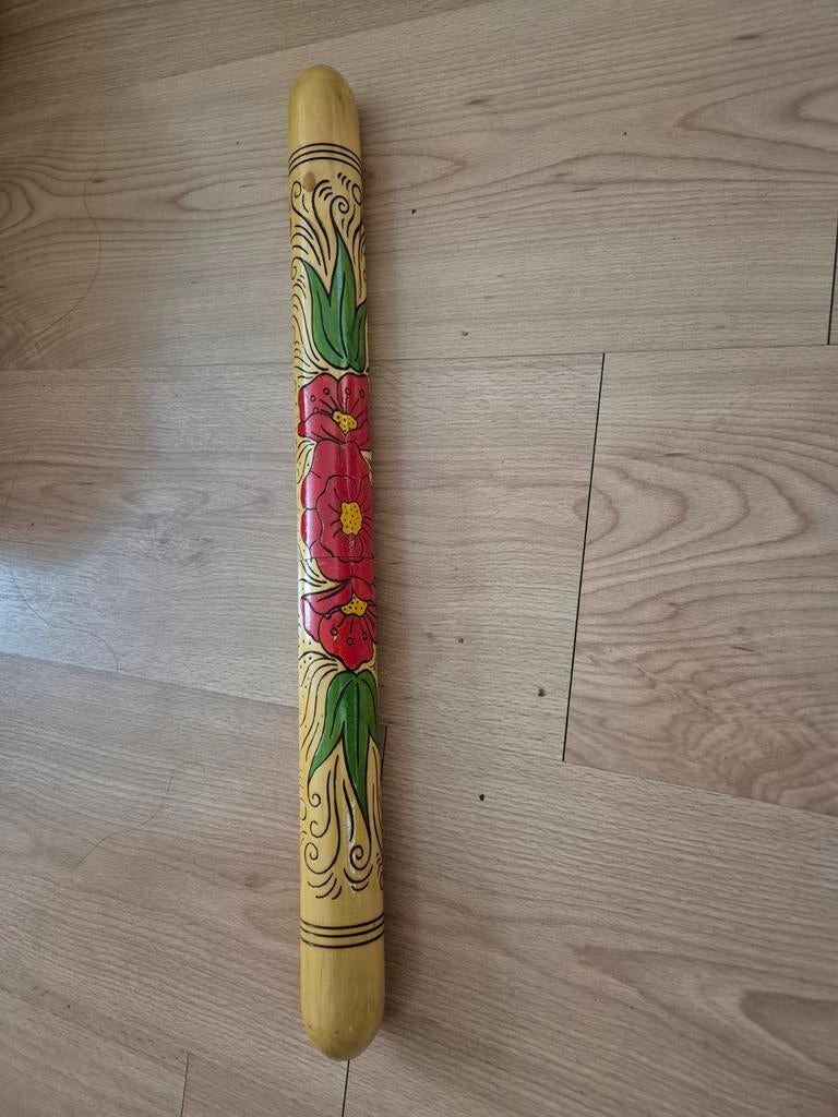 VINTAGE " Houten Breinaalden koker met bloemmotief ., Hobby en Vrije tijd, Breien en Haken, Ophalen, Breien, Naald