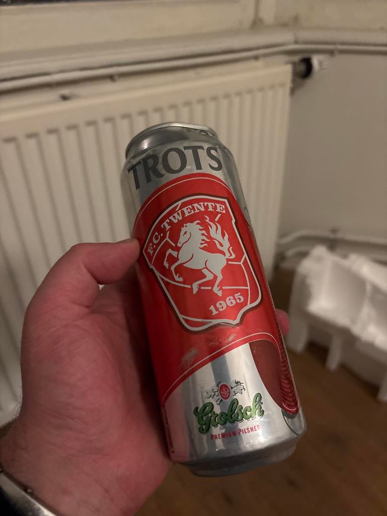 FC Twente Kampioen Grolsch Blikje - Collectors Item, Verzamelen, Ophalen of Verzenden, Gebruikt, Overige typen, Grolsch