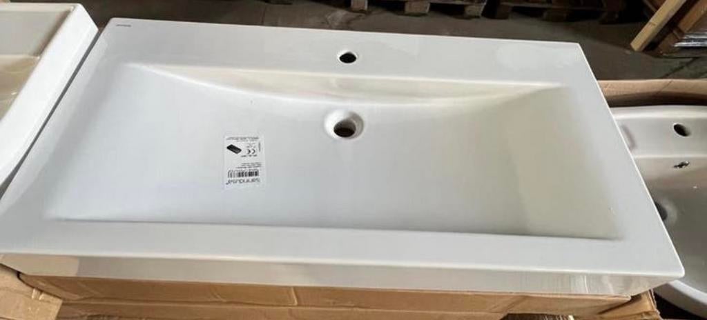Sanindusa Plan 100 vrijhangende wastafel 100cm NIEUW PARTIJ, Doe-het-zelf en Verbouw, Sanitair, Ophalen, Nieuw, Wastafel
