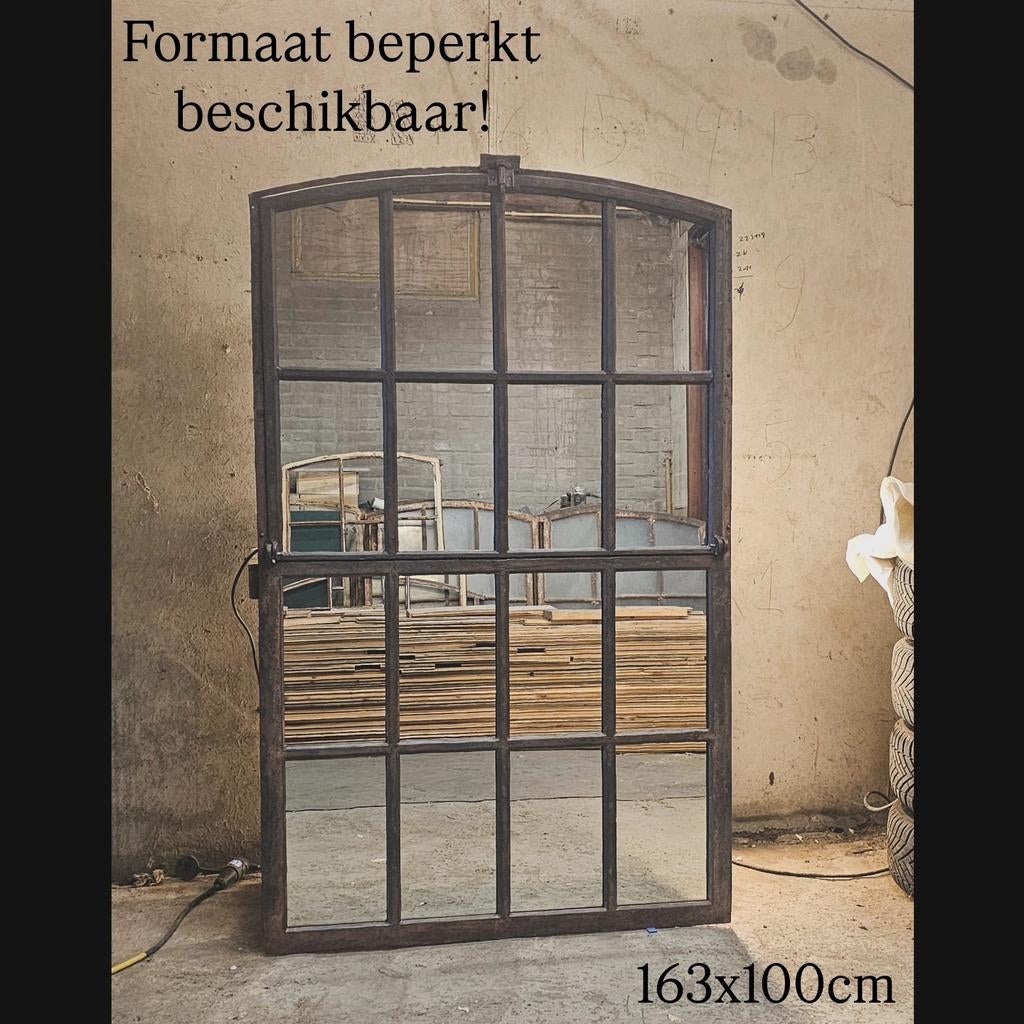 Gietijzer Stalraam Spiegel | 163x100cm | Handmade |, Ophalen, Nieuw, 75 tot 100 cm, Overige vormen
