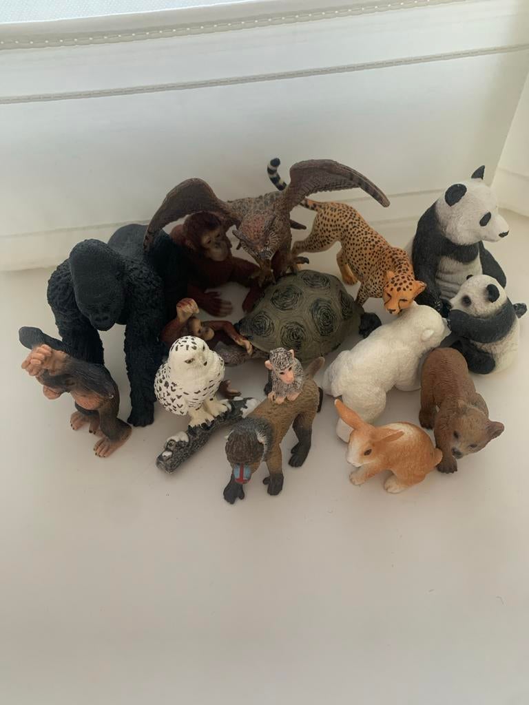 Dierenbeeldjes verzameling merk Schleich, Verzamelen, Dierenverzamelingen, Ophalen, Gebruikt, Wild dier, Beeldje of Figuurtje