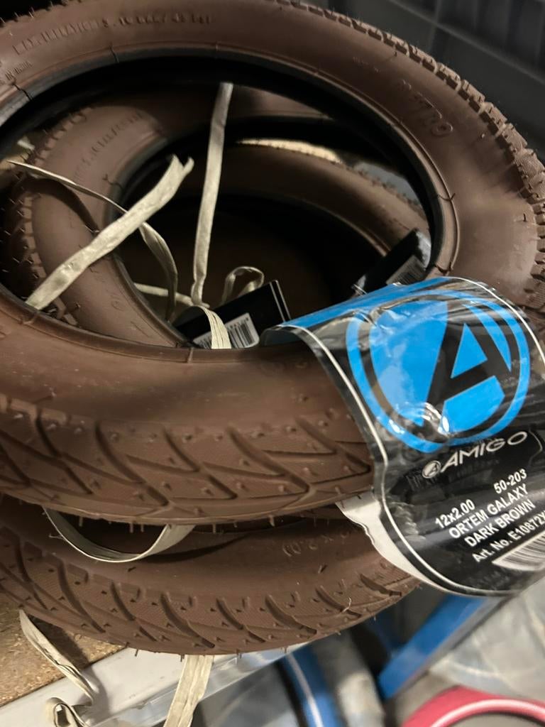 Nieuw 12 inch bruine fietsbanden set, Ophalen of Verzenden, Nieuw