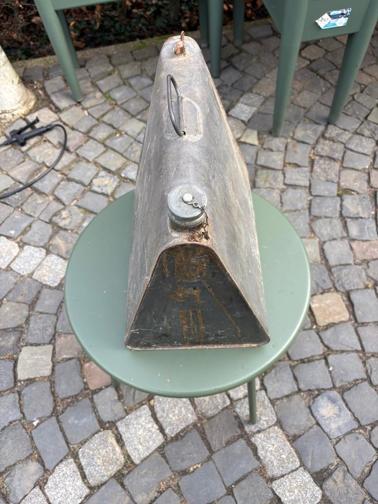Vintage metal jerrycan/benzineblik - decoratief, Ophalen, Gebruikt, Universele onderdelen