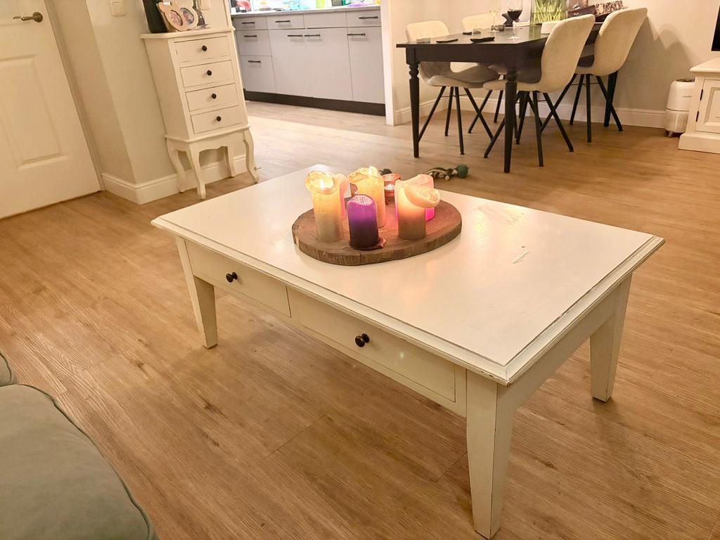 Witte Salontafel, Ophalen, Gebruikt, 50 tot 100 cm, 100 tot 150 cm