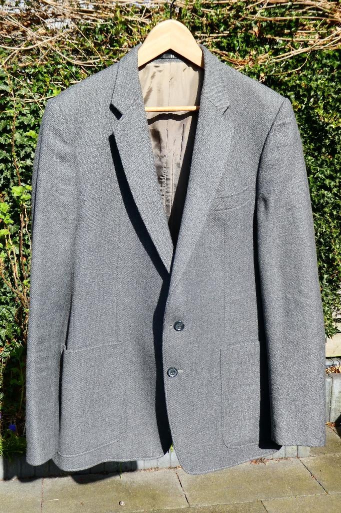 Vintage grijs wollen colbert/jasje, maat 55. Mooie kwaliteit, Ophalen, Gedragen, Maat 52/54 (L), Grijs