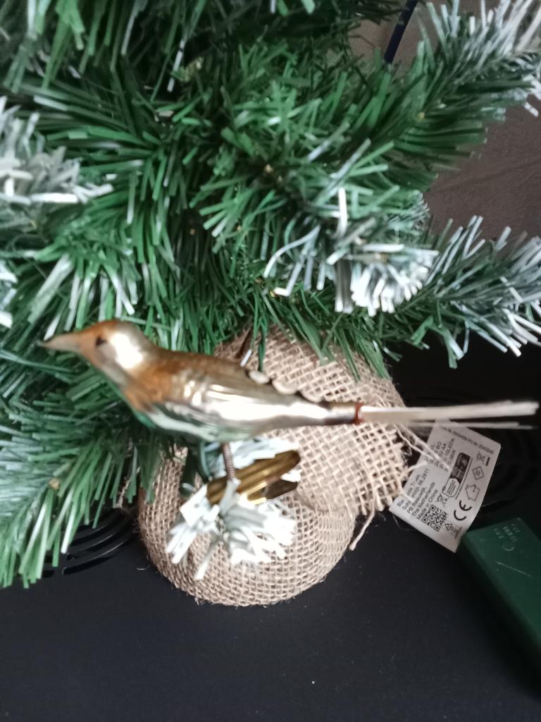 zeer mooi oud dun glazen vogeltje op clip, Diversen, Kerst, Ophalen of Verzenden, Gebruikt