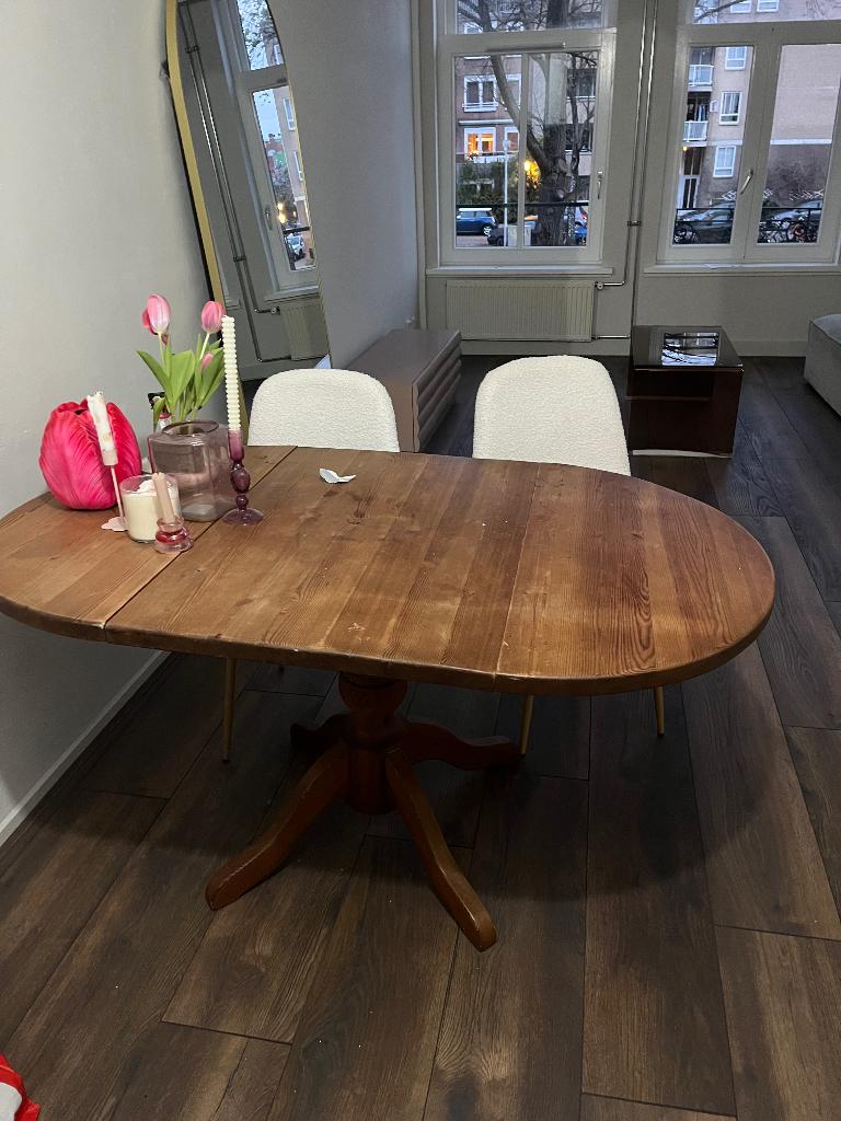 Houten eettafel, Ophalen, Gebruikt, 100 tot 150 cm, 50 tot 100 cm