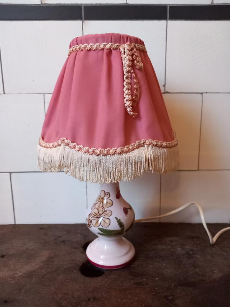mooie oude staande lamp, Frans brocante schemer tafellamp, Ophalen of Verzenden