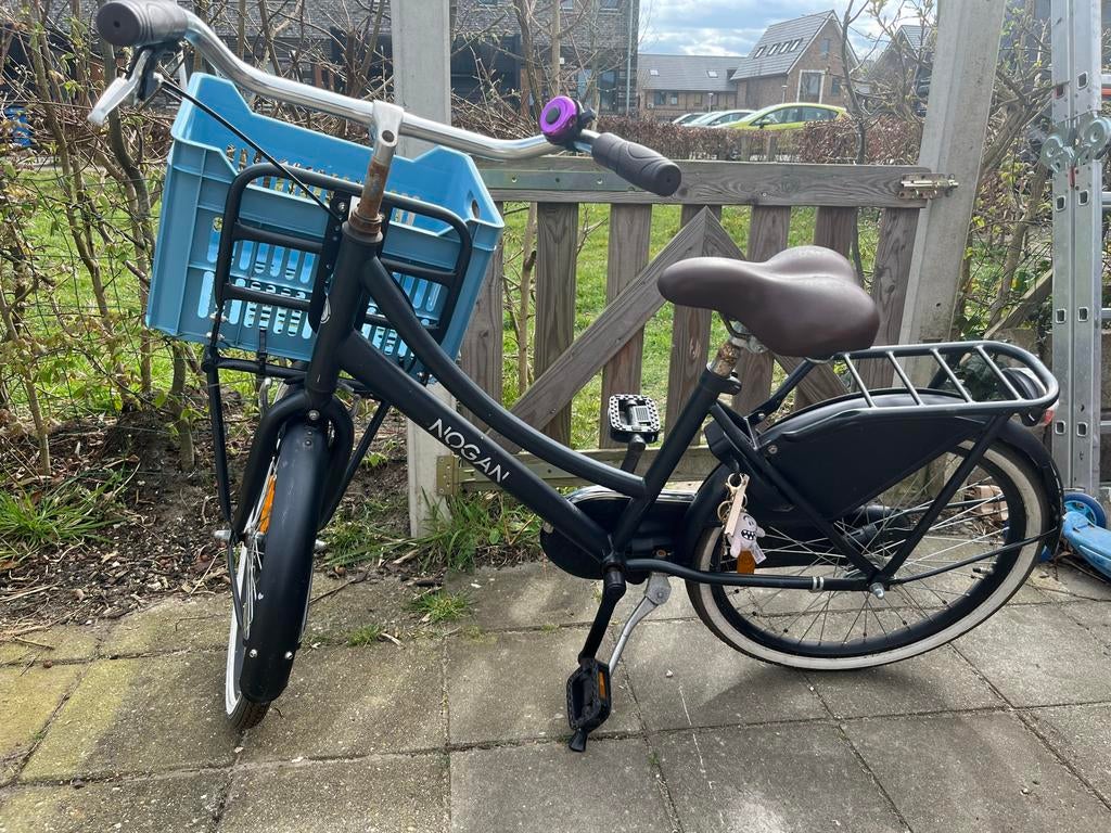 Nogan Transportfiets met krat - Zwart, Ophalen, Gebruikt, 22 inch