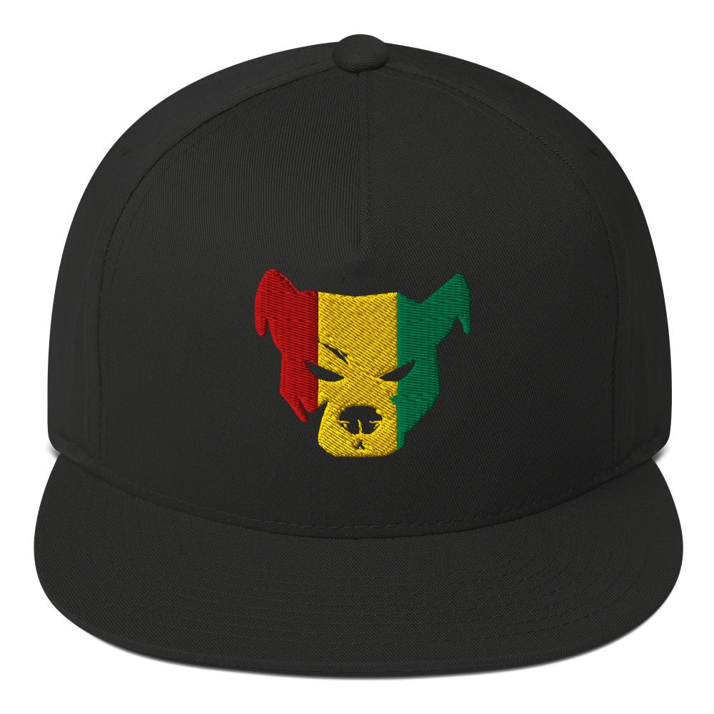 Underdog Rasta Hondekop Flat Bill Cap Zwart, Verzenden, Nieuw, Yupoong, Pet