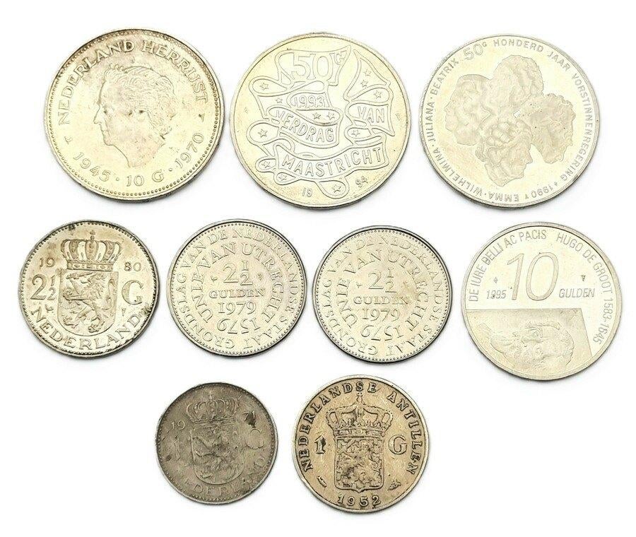 1315. Zilveren munten - Nederland, 1952–1995, Antiek en Kunst, Antiek | Goud en Zilver, Ophalen of Verzenden, Zilver