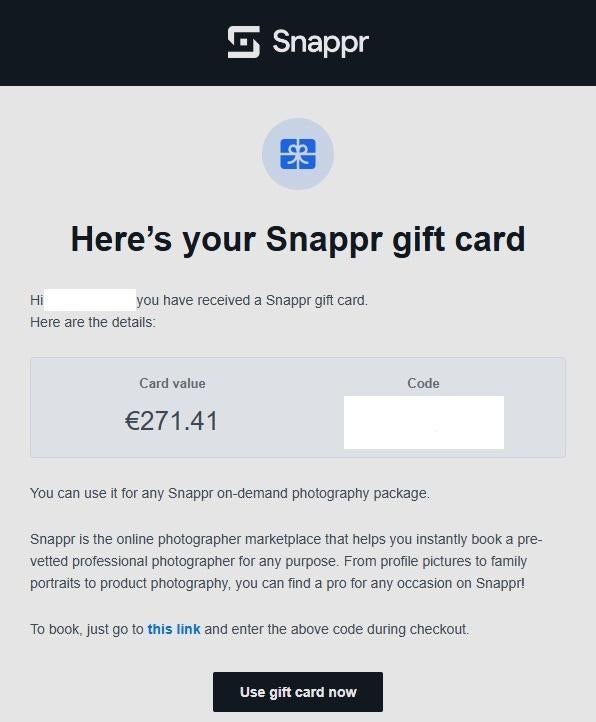 Snappr Cadeaubon €271,41 – Nu voor €200!, Drie personen of meer, Kortingsbon, Overige typen