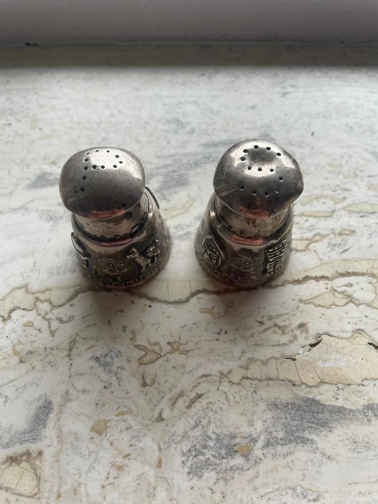 Zilveren zout en peper potjes, Ophalen of Verzenden