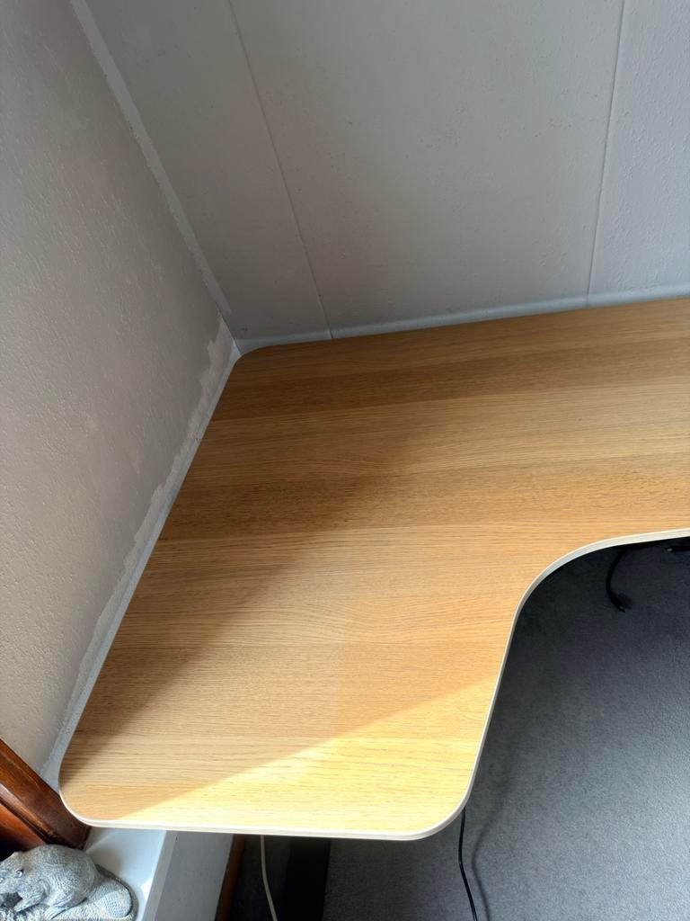 Bureau, 160x60, lichtbruin, Linkse hoek, Ophalen, Zo goed als nieuw