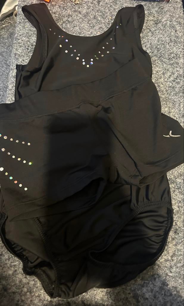 Zwart Turnpakje met Glitters - Zo goed als nieuw, Maat 38/40 (M), Zwart, Overige typen, Ophalen of Verzenden