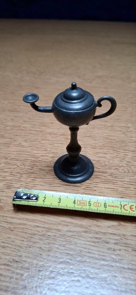 Miniatuur tinnen olielamp, Ophalen of Verzenden