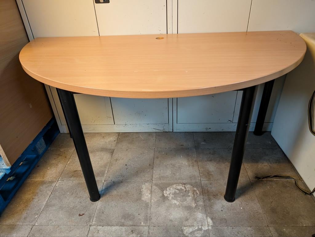 Set van 2 half ronde tafels - 160x80 cm, Huis en Inrichting, Tafels | Eettafels, Ophalen, 50 tot 100 cm, Zo goed als nieuw, Vijf personen of meer