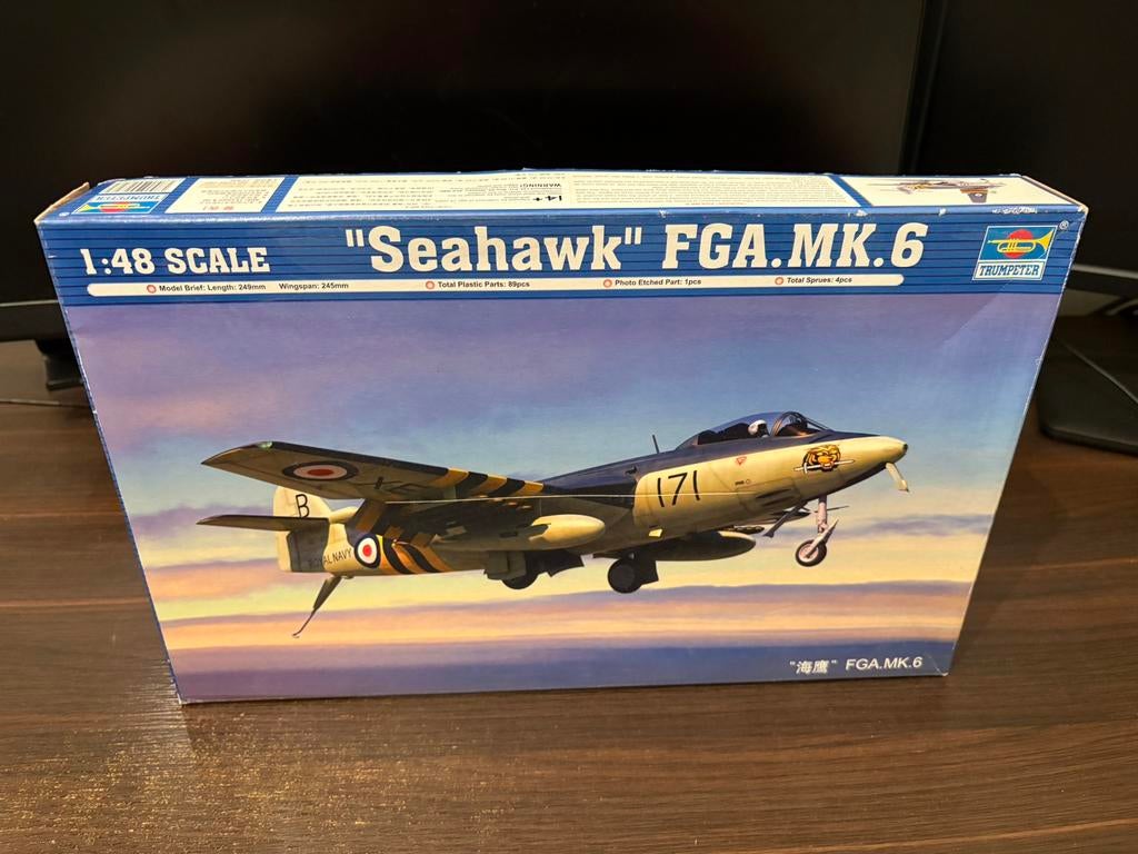 Trumpeter SeaHawk FGA Mk.6, Overige merken, Ophalen of Verzenden, Zo goed als nieuw, Groter dan 1:72