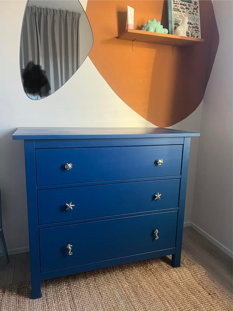 Blauwe commode ladekast en kledingkast ikea, Ophalen, 50 tot 70 cm, Zo goed als nieuw, 75 tot 100 cm