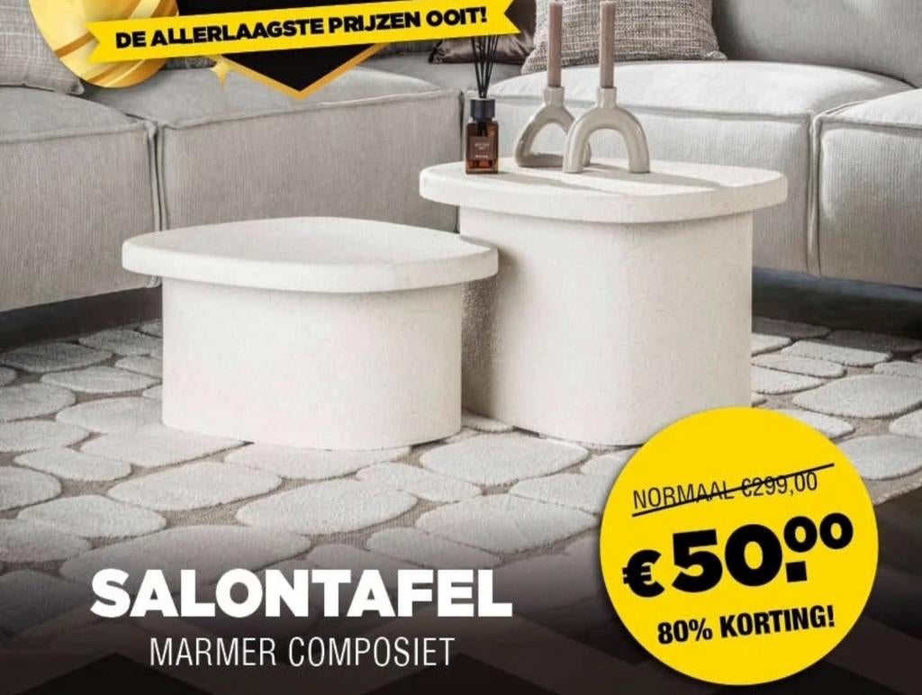 Salontafel marmer composiet, Huis en Inrichting, Tafels | Salontafels, Ophalen