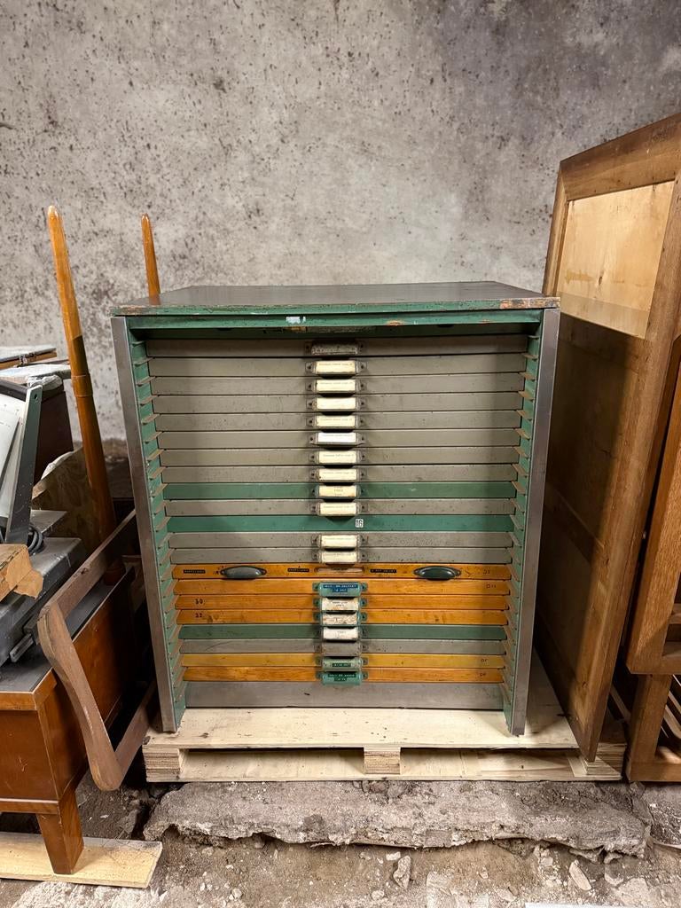 Vintage Zetbok | Letterkast | Drukkerijkast | Letterbak, Ophalen