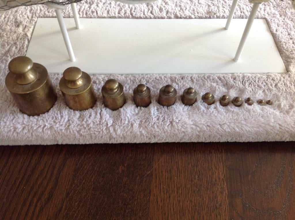 Vintage complete set gewichtjes / gewichten, Antiek en Kunst, Antiek | Gereedschap en Instrumenten, Ophalen