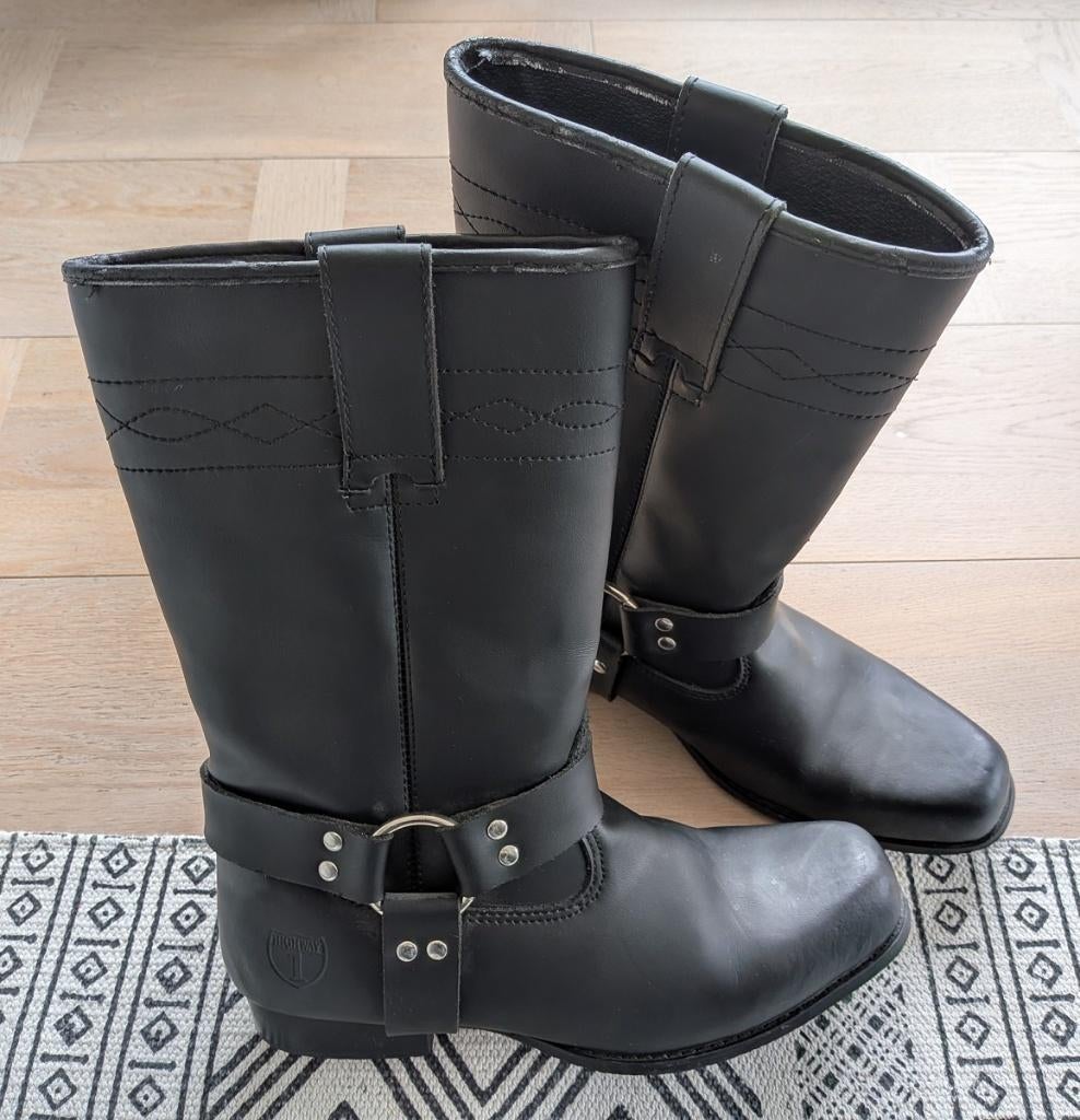 Highway lederen biker motorlaarzen - Maat 45, Highway, Heren, Ophalen of Verzenden, Laarzen