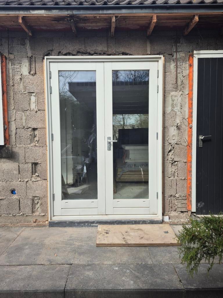 Openslaande deuren wit met kozijn, Ophalen, Zo goed als nieuw, Binnendeur, 200 tot 215 cm