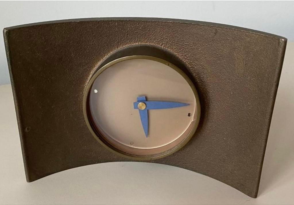 Paul Schudel bronzen bureau klok Design., Ophalen of Verzenden